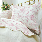 Vintage Toile Rose Pink and Cream Quilt