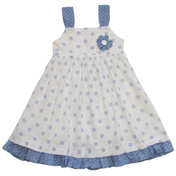 Blue Spotty Girls' Dress